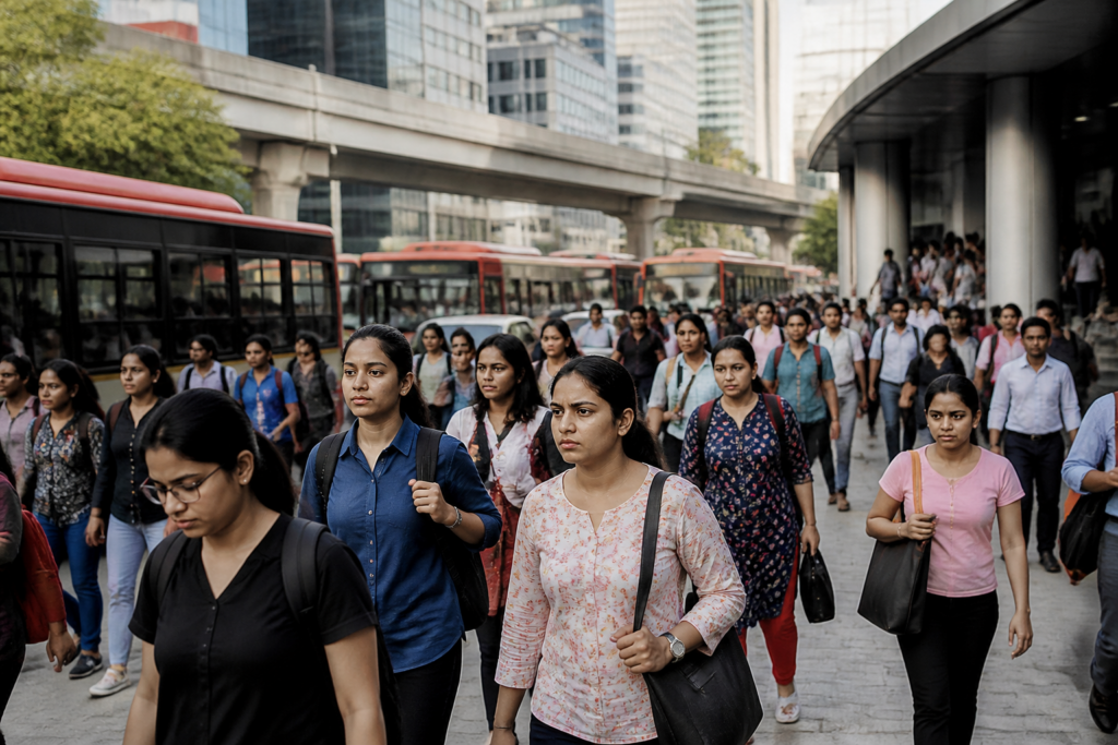 India unemployment rate analysis with urban women commuters in a city employment district