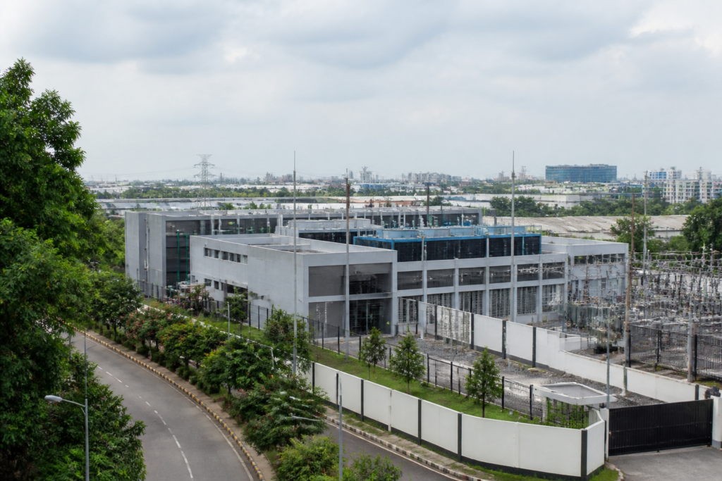 Chennai data centre campus in Ambattur with industrial buildings and utility infrastructure