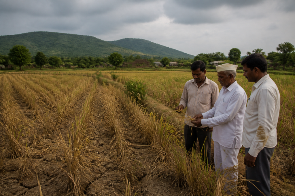 Mulshi drought relief concerns as farmers inspect damaged paddy fields in Pune district