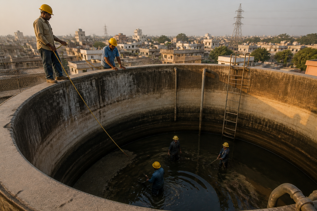 Ahmedabad water tank cleaning and municipal water infrastructure under civic scrutiny