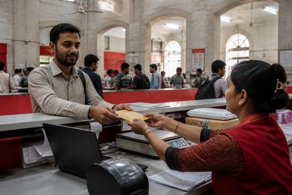 24 Speed Post Document Service counter at Ahmedabad GPO for time-bound document delivery