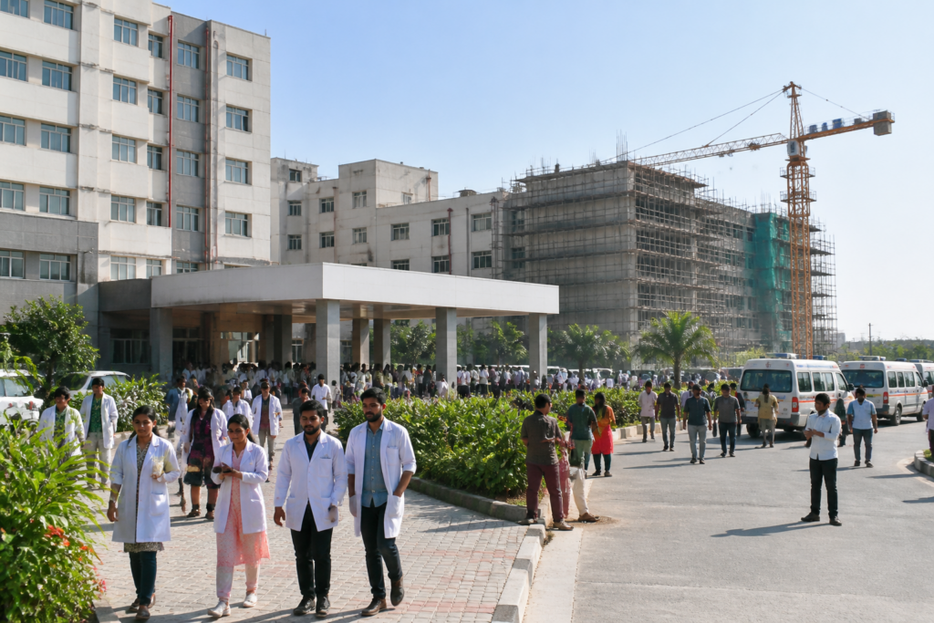 Telangana medical colleges receiving funding for expanded medical education and hospital infrastructure