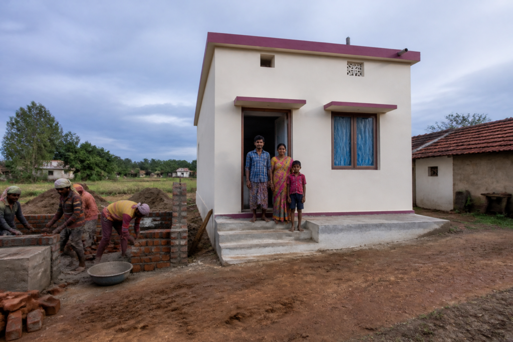 Antyodaya Gruha Yojana houses being built in rural Odisha
