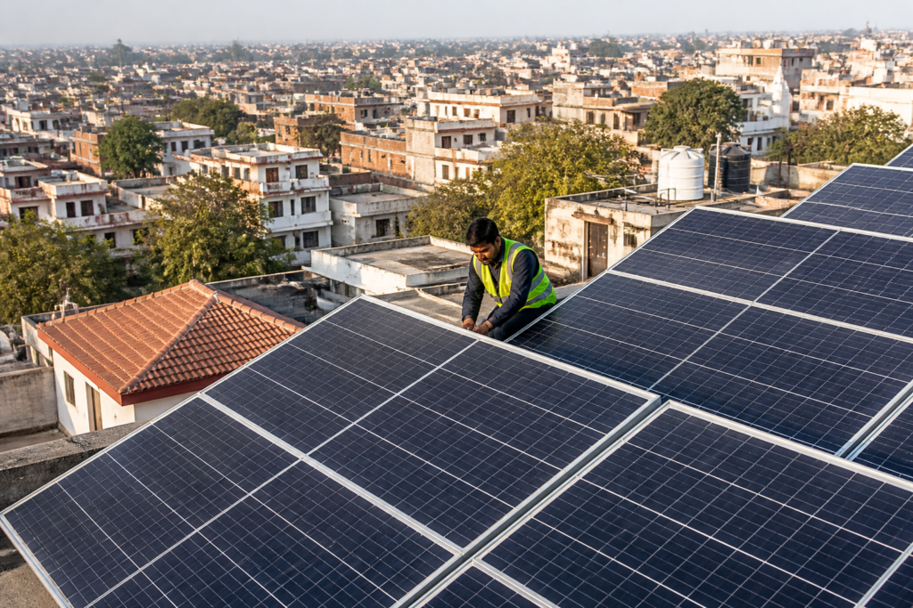 UP rooftop solar installations on residential buildings in Uttar Pradesh