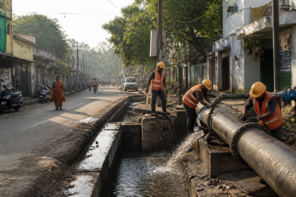 Nagpur water supply infrastructure and civic water distribution network