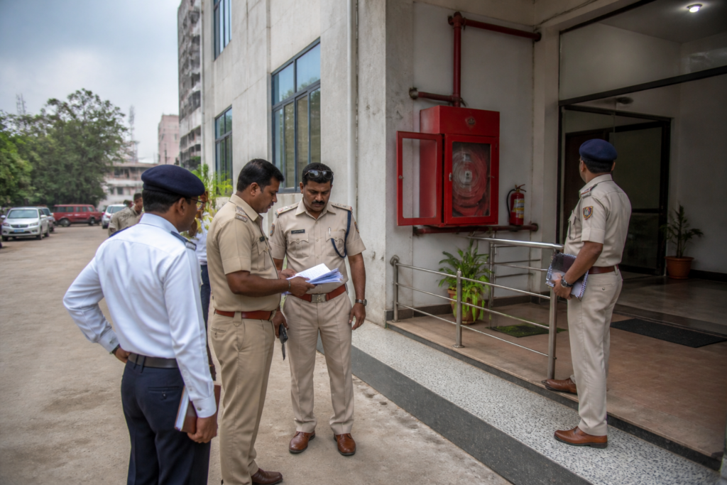 Raipur hospital fire NOC inspection at a private hospital in Arang