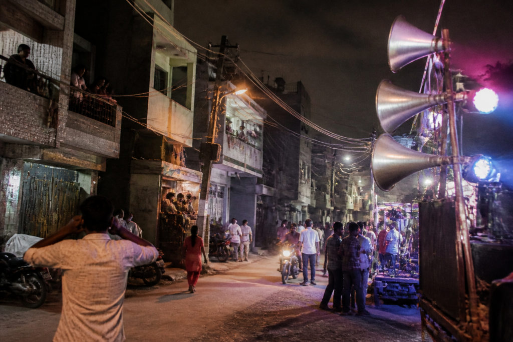 Bhopal noise pollution from amplified speakers affecting residents near dense urban housing