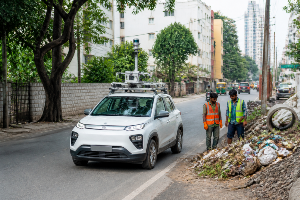 AI-enabled vehicle surveying Bengaluru roads for waste black spots and civic issues
