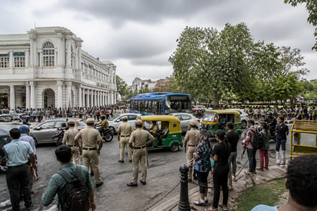 Delhi traffic advisory near Connaught Place during a proposed gathering