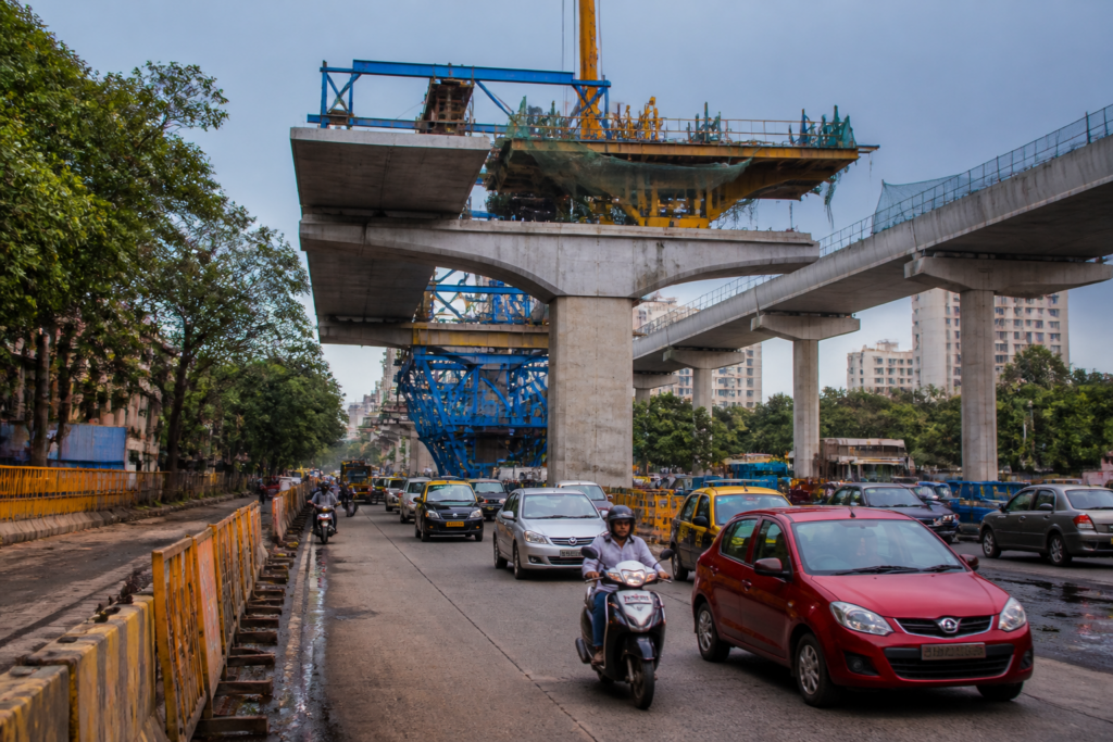 Juhu flyover construction corridor connecting Mumbai’s western suburbs near JVPD Circle