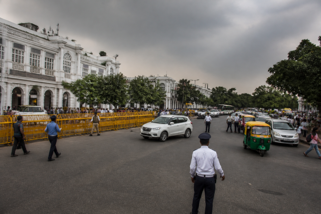 Delhi flag march traffic restrictions around Connaught Place roads and Central Park