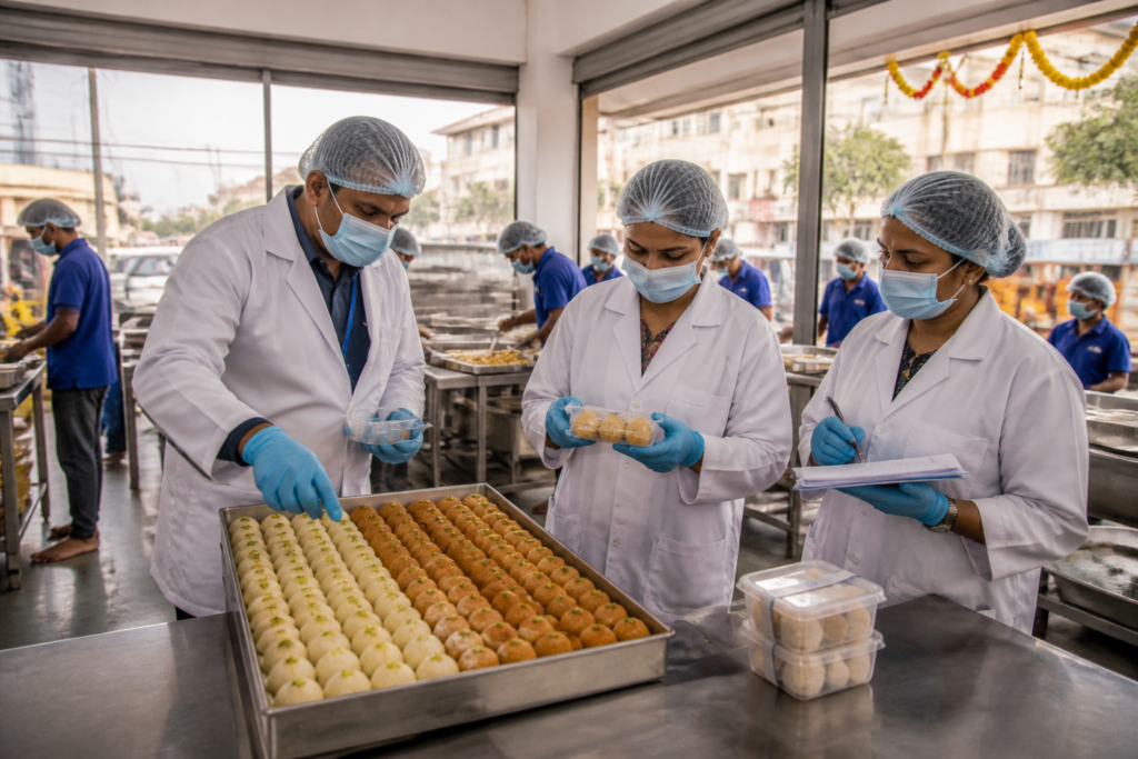 Bengaluru sweet shop inspections at a festival sweets manufacturing and retail premises