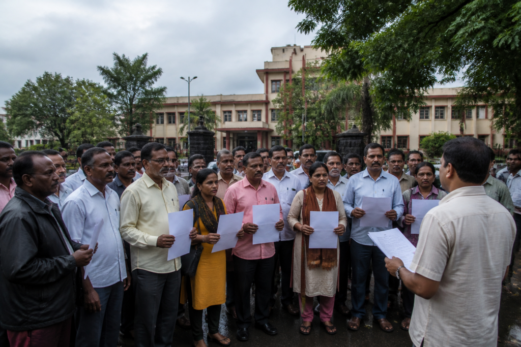 Puttur government hospital protest outside the administrative complex in Dakshina Kannada