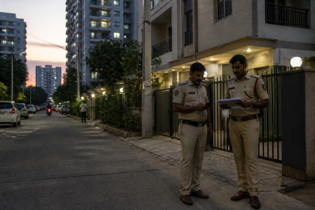 Pune cybercrime threat case investigation near a Kharadi residential building