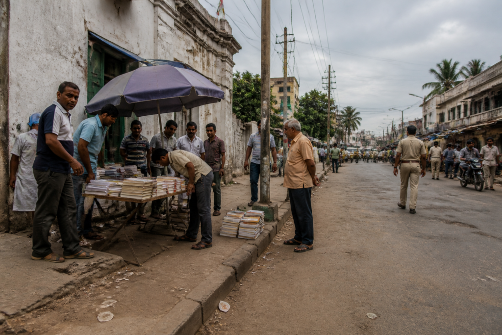 Bongaon CPIM bookstall dispute outside a roadside party office in West Bengal
