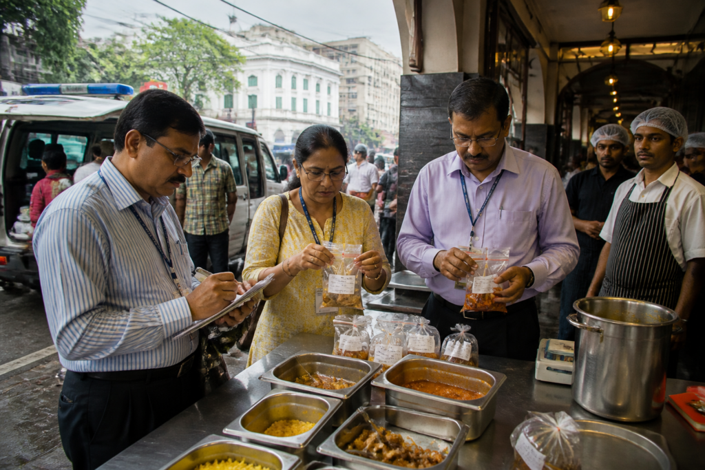 KMC food safety drive inspecting a Park Street restaurant in Kolkata