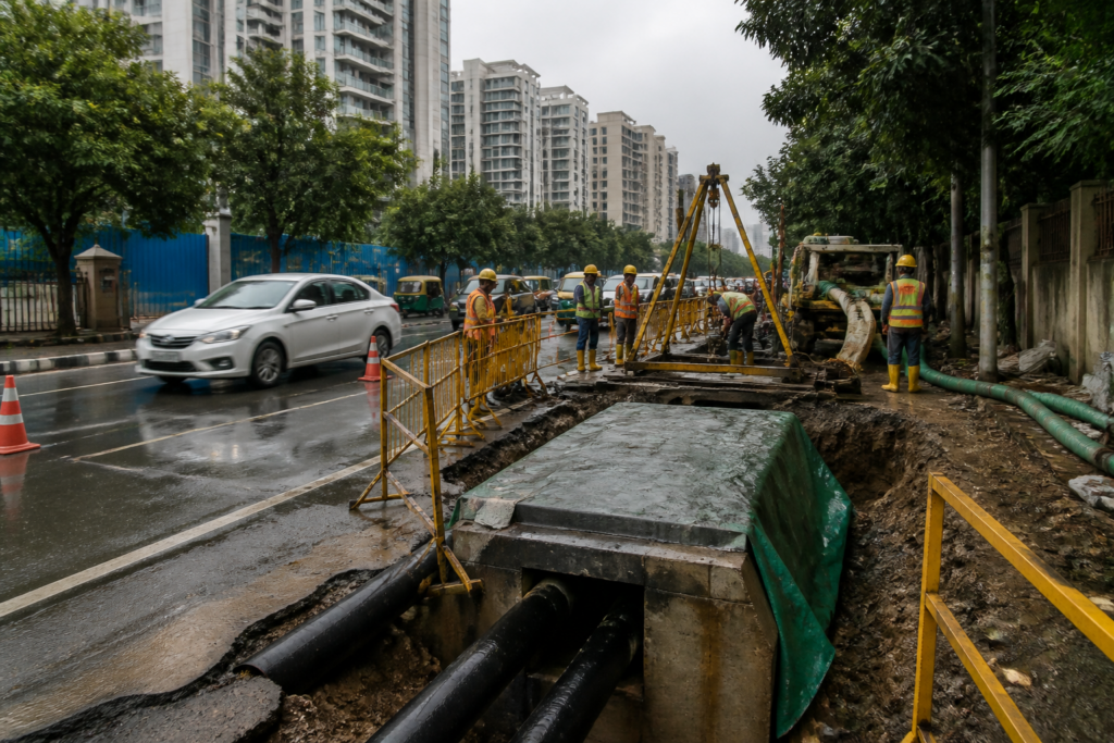 Gurugram sewer system repair work planned beneath roads in the city