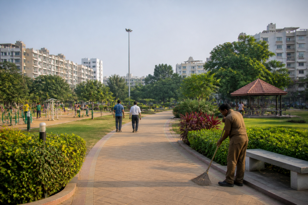 Kukatpally parks and civic amenities inspected by Cyberabad Municipal Corporation officials