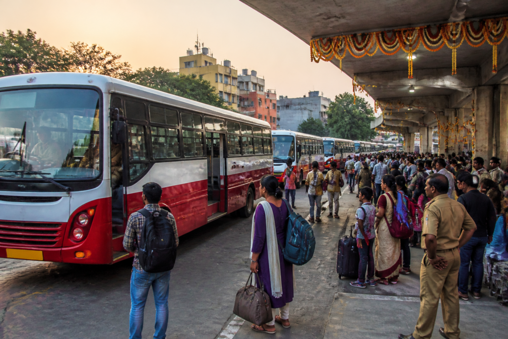 Pune Diwali special buses at an MSRTC bus station serving festive travellers