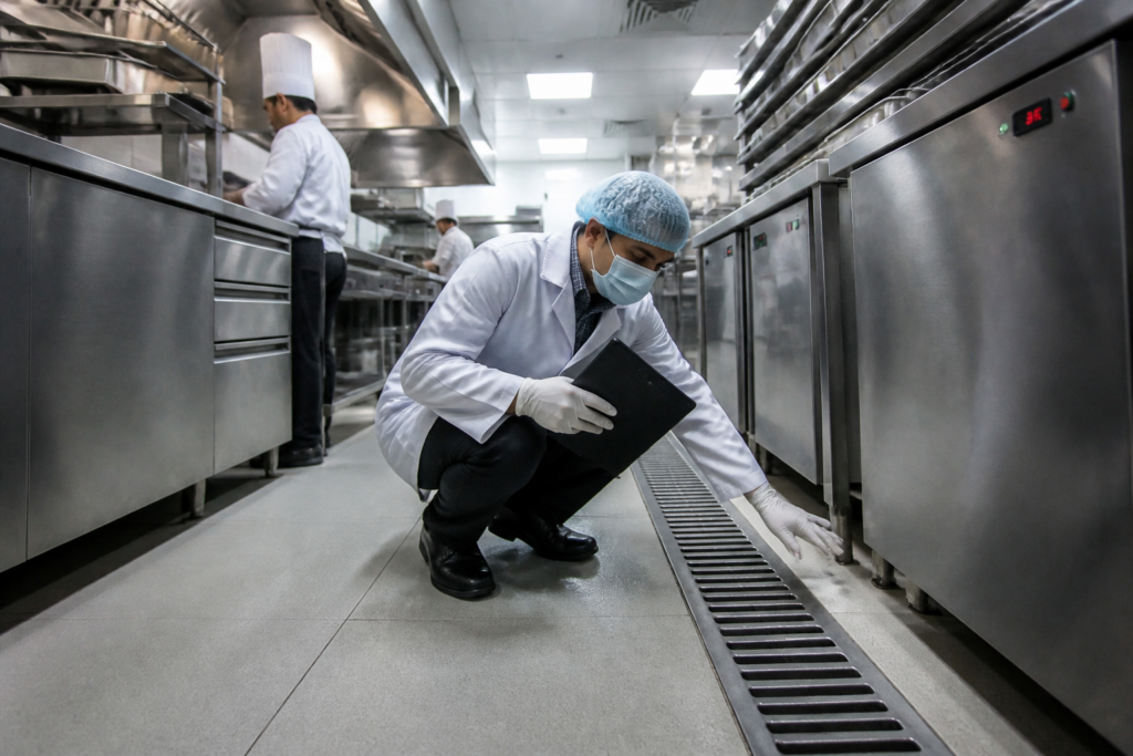 FSSAI Delhi Radisson Blu food safety inspection at a hotel kitchen