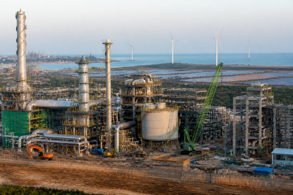 Kakinada green ammonia plant project converting an industrial facility to renewable-powered production