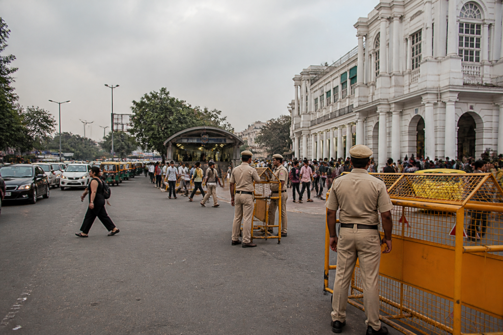 Delhi Police Tiranga march notice affecting a proposed gathering at Connaught Place in New Delhi