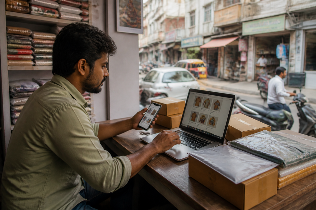Meesho AI powering online shopping and seller activity in an Indian small-city marketplace