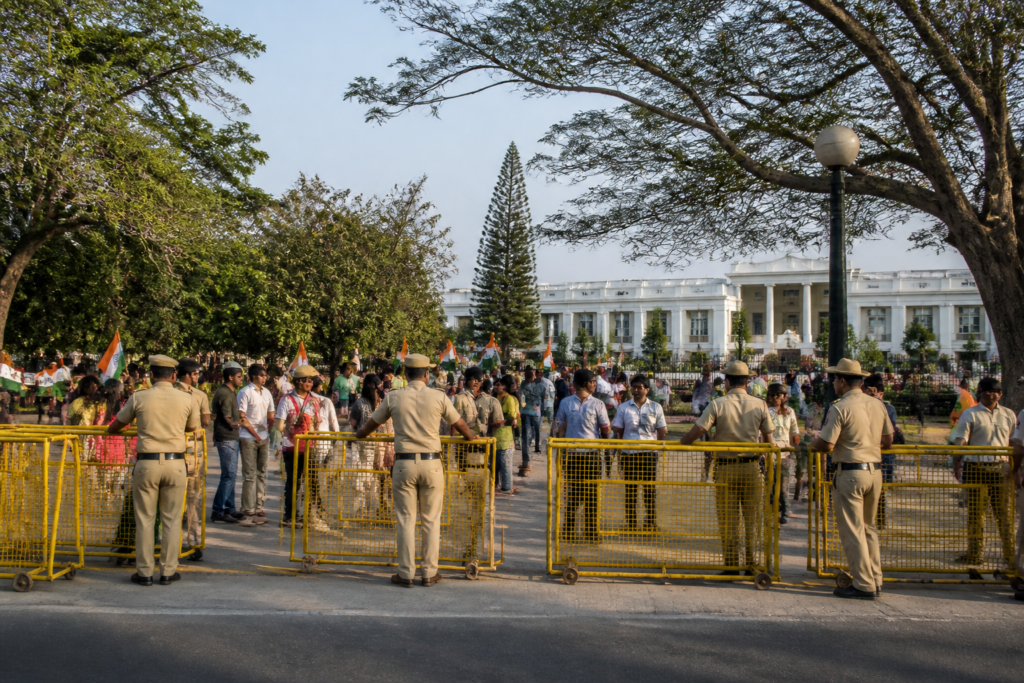 Bengaluru Tiranga March protest venue near Freedom Park and Town Hall