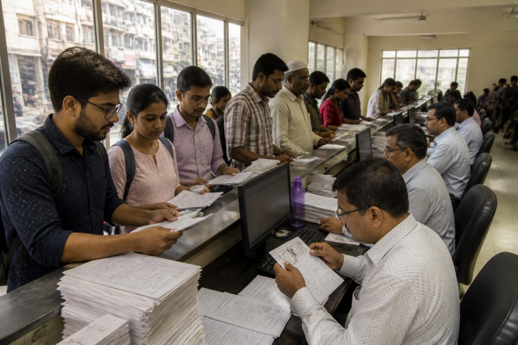 Hyderabad voter enrollment applications being processed during the electoral roll revision