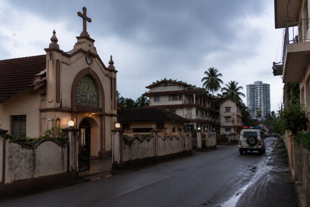 Mangaluru church exterior linked to a priest abuse investigation