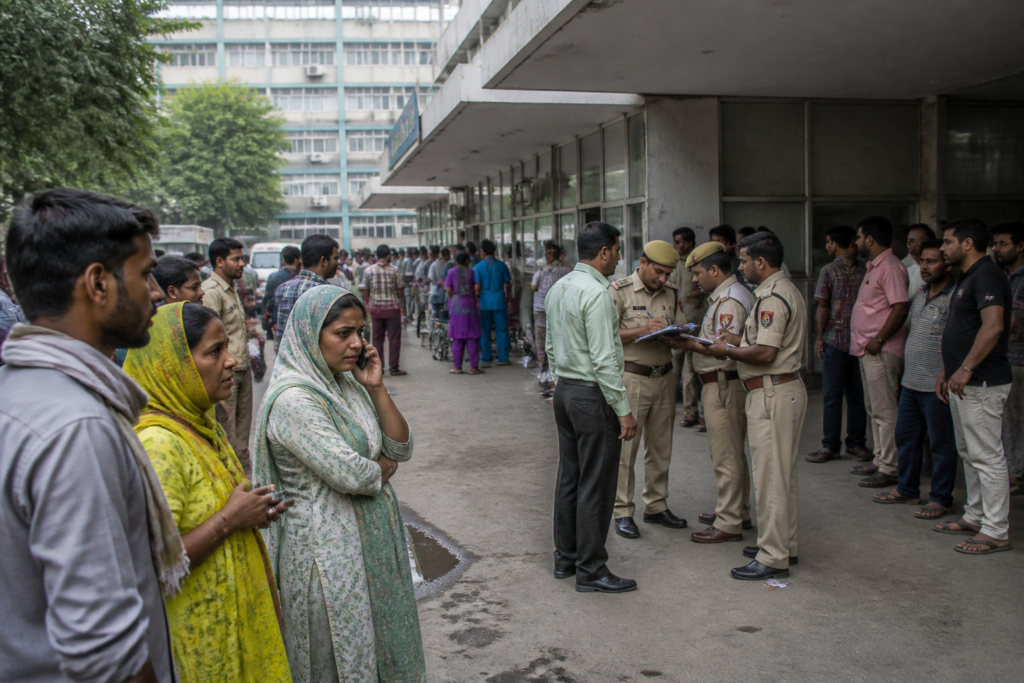 Delhi hospital baby theft case at the GTB Hospital pharmacy in East Delhi