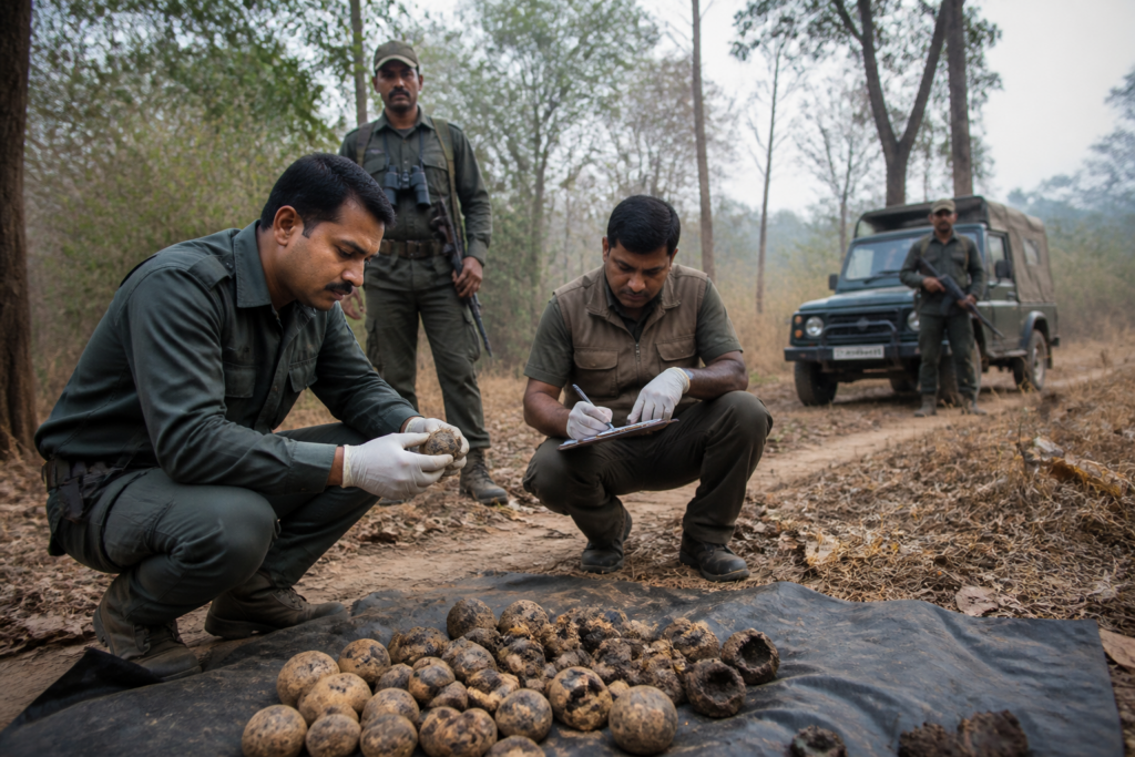 Bait bombs seized by Odisha forest officials after a wild boar was killed in Angul