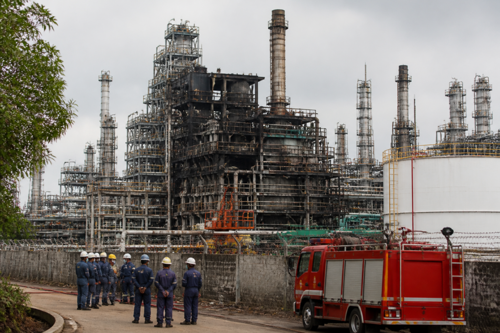 MRPL fire accident damage at the refinery complex near Mangaluru