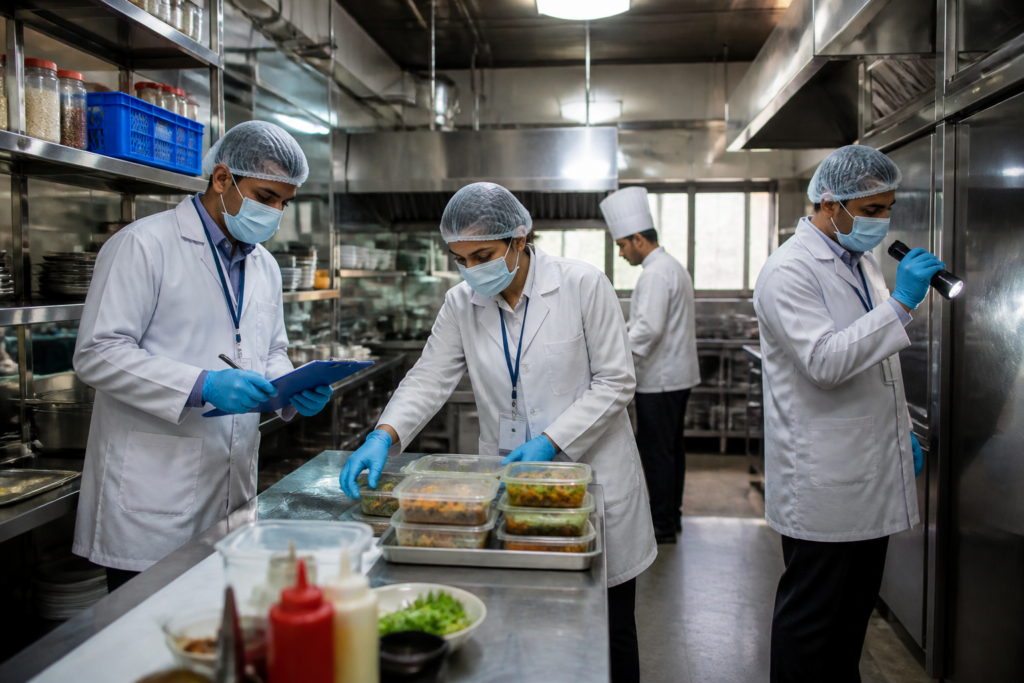Pune FDA food safety action at a restaurant kitchen inspection