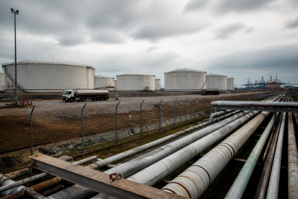 US Strategic Petroleum Reserve crude oil storage tanks supporting emergency fuel supplies