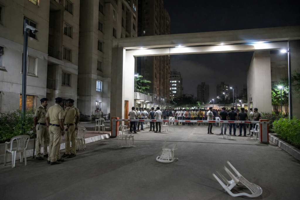 Ahmedabad society attack scene at a residential complex in New Naroda