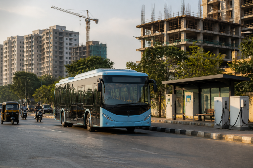 Panvel e-bus service proposal showing electric buses planned for Panvel, Maharashtra