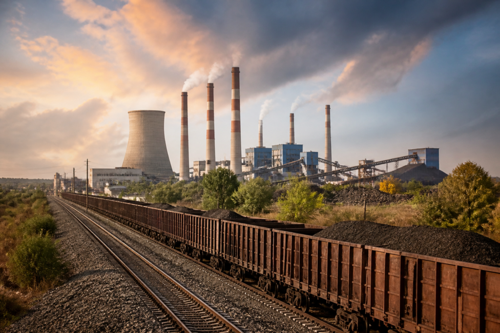 Telangana infrastructure projects including a thermal power plant and railway construction landscape