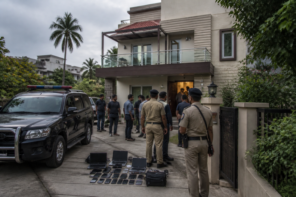 Pune cyber fraud call centre raid at a bungalow in Lonavala
