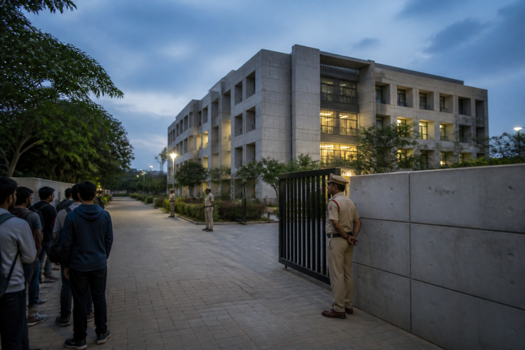 Bengaluru university student death case linked to a private campus administrative building