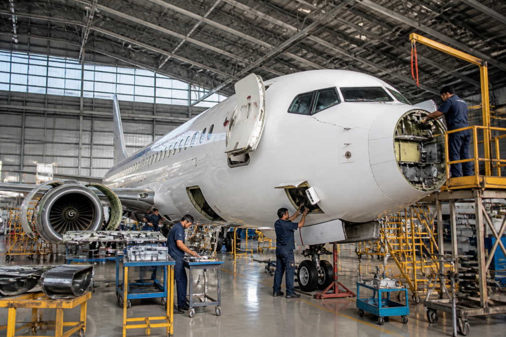 GMR Aero Technic aircraft maintenance facility in Hyderabad