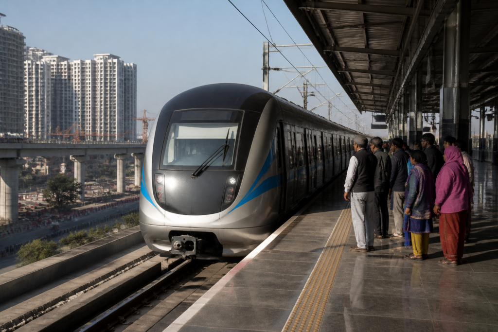 Namo Bharat train serving commuters on the Delhi–Meerut regional rail corridor