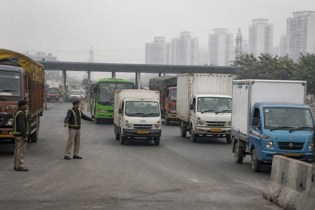 Delhi BS-4 commercial vehicle ban affecting trucks and buses entering the capital