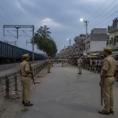 Police deployment in Mangal Vihar Colony amid reported Modinagar tension
