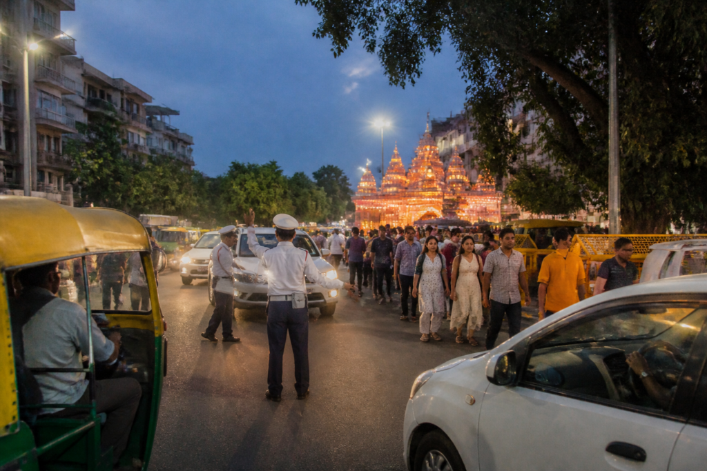 Delhi traffic advisory near CR Park during Durga Puja celebrations