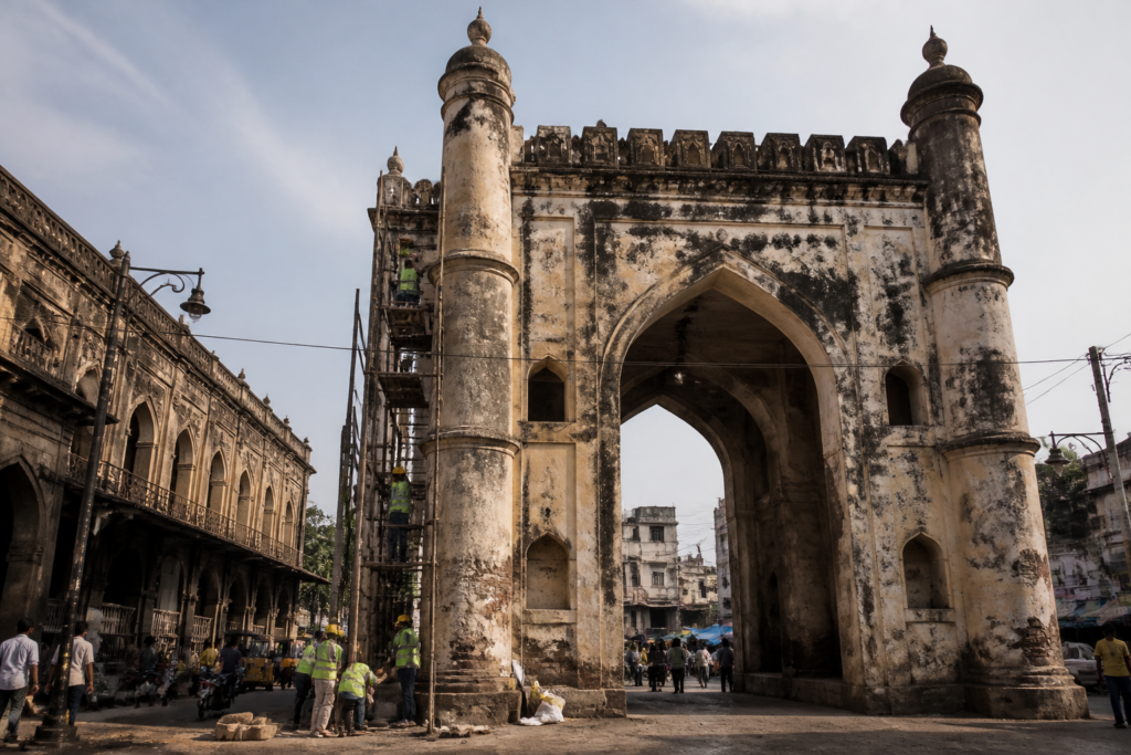 Machli Kaman restoration site near Charminar in Hyderabad