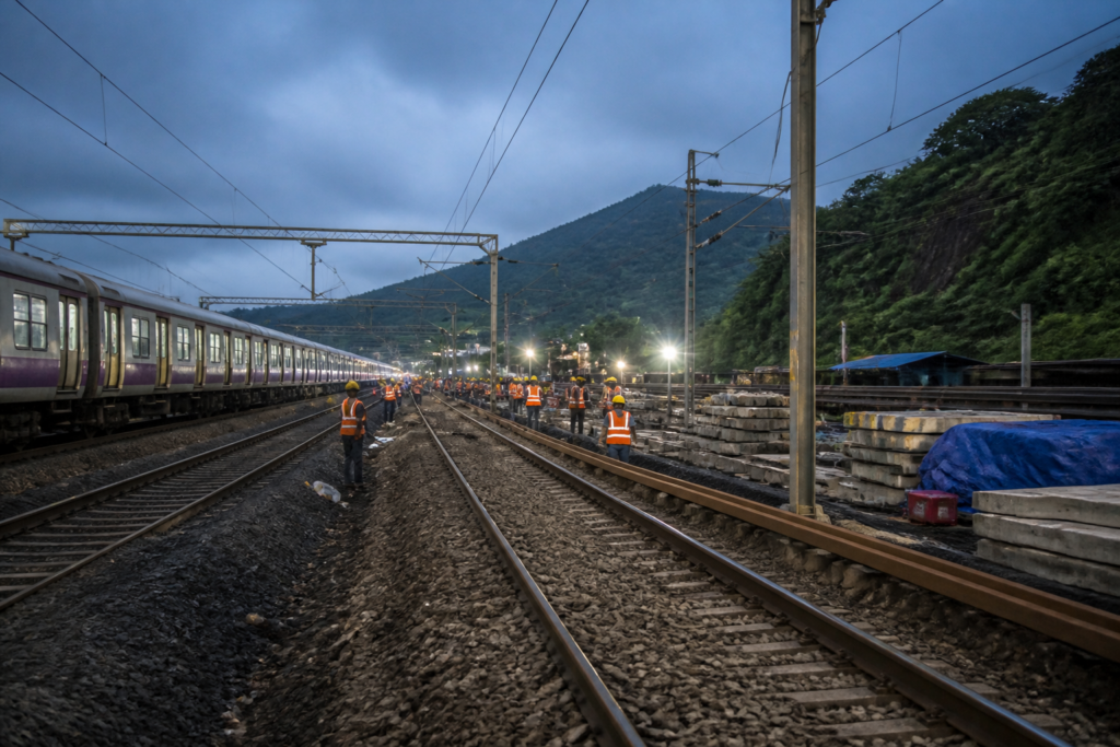 Kasara rail block affecting Central Railway tracks and Mumbai suburban services
