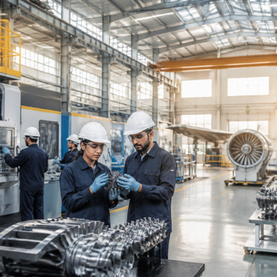 Telangana super alloys facility concept with advanced aerospace manufacturing equipment