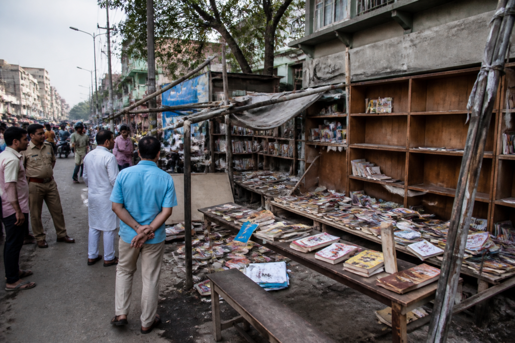 Vandalised CPM book stall in Bengal amid the Bongaon book stall case