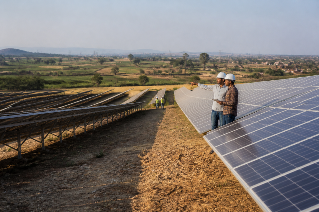 Maharashtra solar projects with ground-mounted panels supporting agricultural solarisation